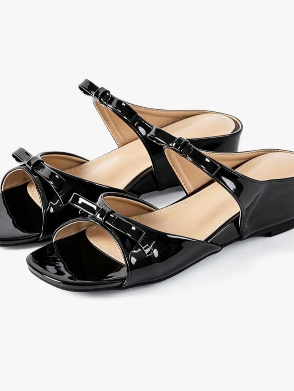 NIB Noctivelle Black Bow Sandals - Size 9